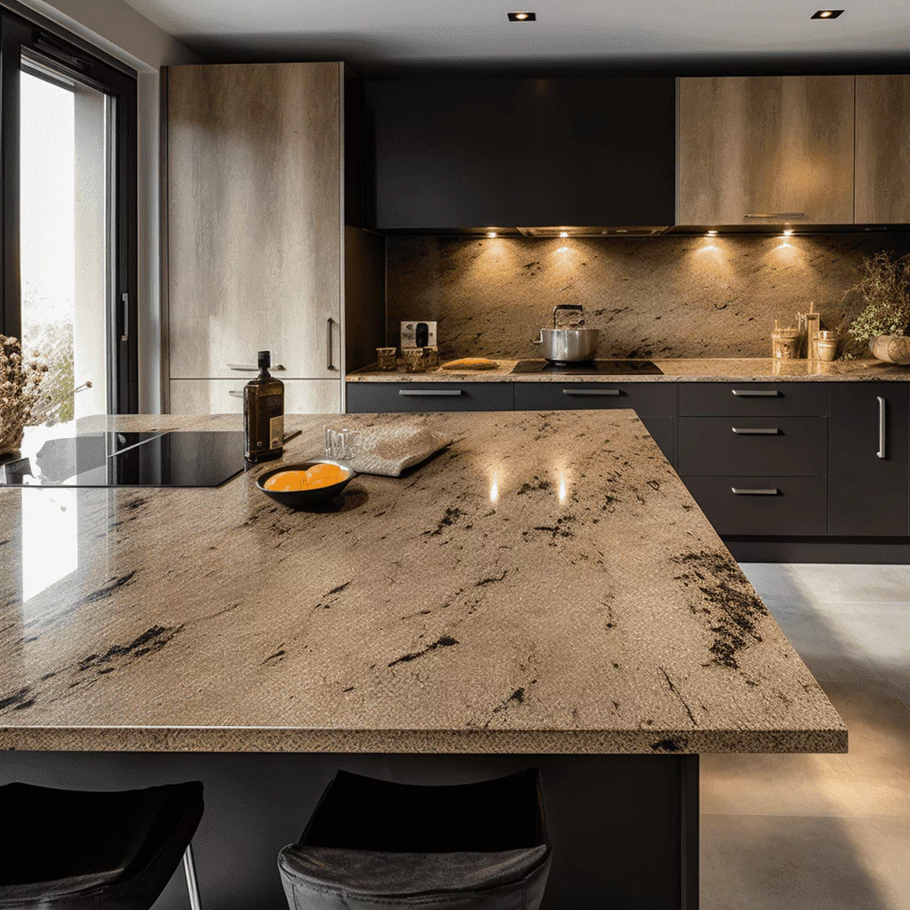 Plan de travail granit dans une cuisine de prestige